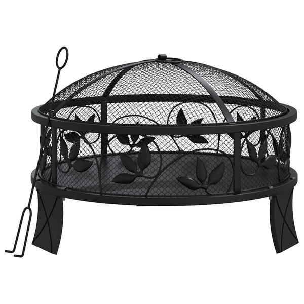 vidaXL Brasero avec tisonnier 50 cm XXL Acier