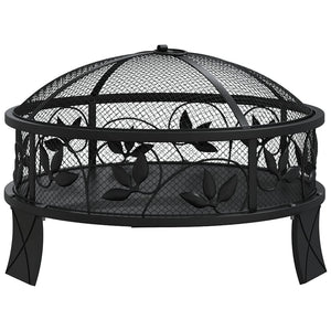 vidaXL Brasero avec tisonnier 50 cm XXL Acier