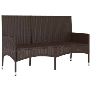 vidaXL Banc de jardin 3 places avec coussins Marron Résine tressée
