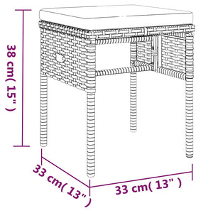 6-tlg. Garten-Lounge-Set mit Kissen Grau Poly Rattan