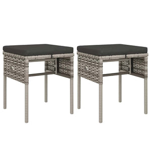 6-tlg. Garten-Lounge-Set mit Kissen Grau Poly Rattan