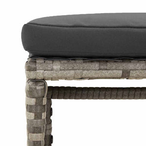 6-tlg. Garten-Lounge-Set mit Kissen Grau Poly Rattan