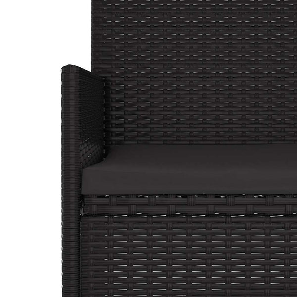 6-teiliges Garten Lounge Set Schwarz