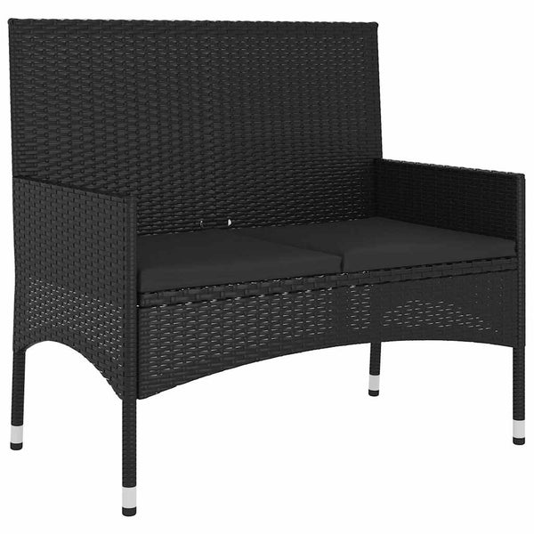 6-teiliges Garten Lounge Set Schwarz
