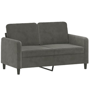 2-Sitzer-Sofa mit Kissen Dunkelgrau 120 cm Samt