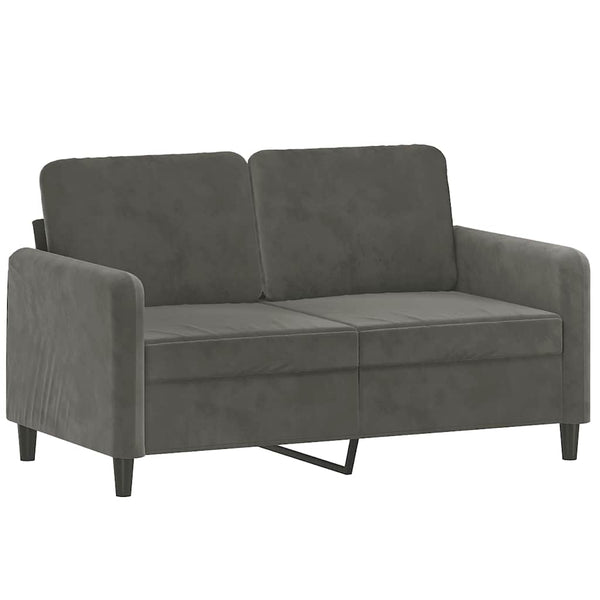 2-Sitzer-Sofa mit Kissen Dunkelgrau 120 cm Samt