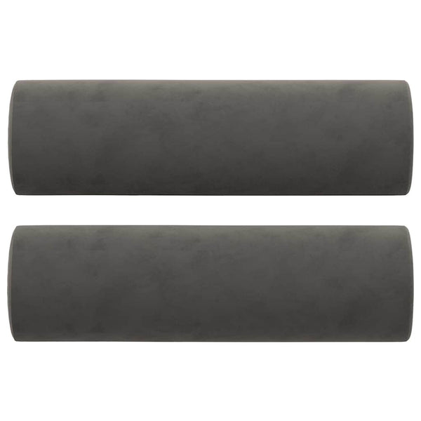 2-Sitzer-Sofa mit Kissen Dunkelgrau 120 cm Samt