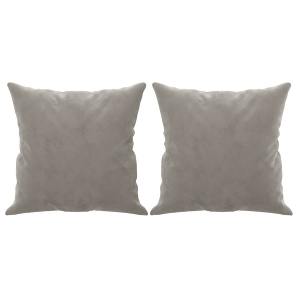 2-Sitzer-Sofa mit Kissen Hellgrau 120 cm Samt