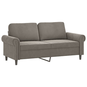 2-Sitzer-Sofa mit Kissen Hellgrau 140 cm Samt