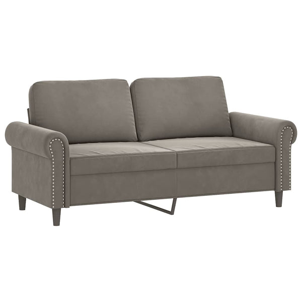 2-Sitzer-Sofa mit Kissen Hellgrau 140 cm Samt