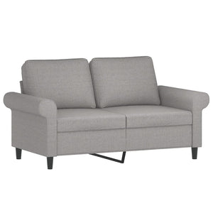 2-Sitzer-Sofa mit Kissen Hellgrau 120 cm Stoff