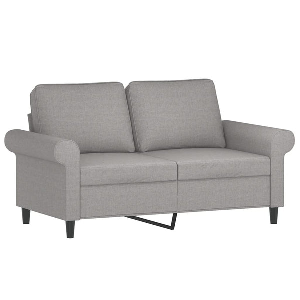 2-Sitzer-Sofa mit Kissen Hellgrau 120 cm Stoff