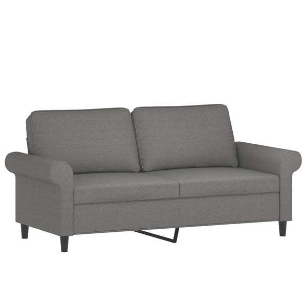 2-Sitzer-Sofa mit Kissen Dunkelgrau 140 cm Stoff