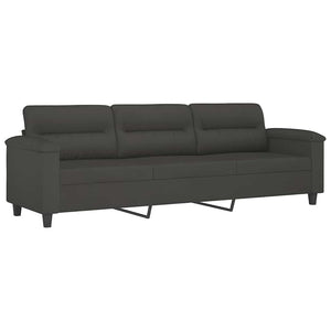 3-Sitzer-Sofa mit Kissen Dunkelgrau 210 cm Mikrofasergewebe