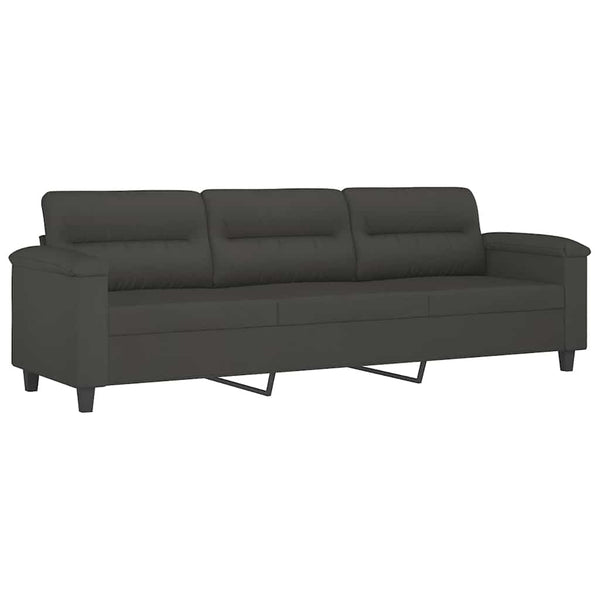 3-Sitzer-Sofa mit Kissen Dunkelgrau 210 cm Mikrofasergewebe