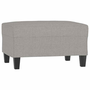 3-Sitzer-Sofa mit Hocker Hellgrau 210 cm Stoff