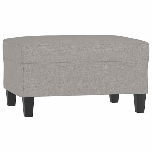 3-Sitzer-Sofa mit Hocker Hellgrau 210 cm Stoff