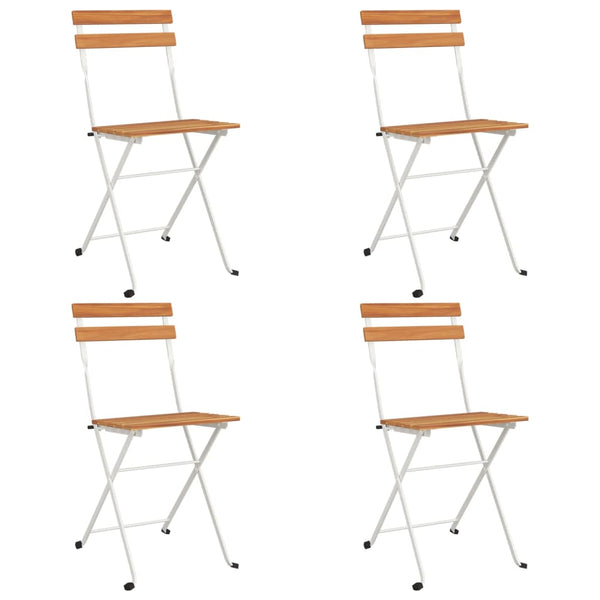 5-tlg. Bistro-Set Klappbar Massivholz Akazie und Stahl