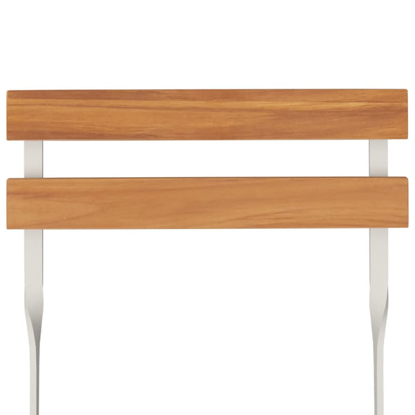 5-tlg. Bistro-Set Klappbar Massivholz Akazie und Stahl