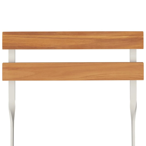 7-tlg. Bistro-Set Klappbar Massivholz Akazie und Stahl