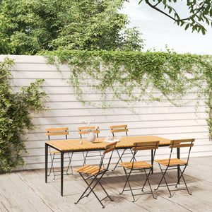 Klappbare Gartenstühle 6 Stk. Stahl und Massivholz Akazie