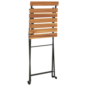 Bistrostühle 8 Stk. Klappbar Massivholz Teak und Stahl