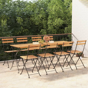 Bistrostühle 8 Stk. Klappbar Massivholz Teak und Stahl