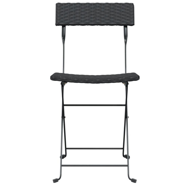 Bistrostühle 6 Stk. Klappbar Schwarz Poly Rattan und Stahl