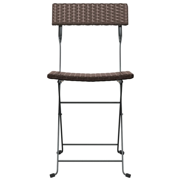 Bistrostühle 6 Stk. Klappbar Braun Poly Rattan und Stahl