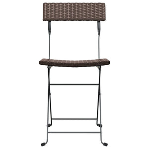 Bistrostühle 8 Stk. Klappbar Braun Poly Rattan und Stahl
