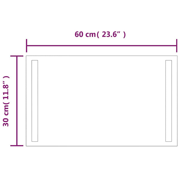 vidaXL Miroir de salle de bain LED 30x60 cm