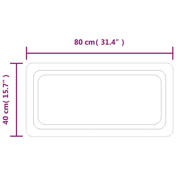 vidaXL Miroir de salle de bain LED 40x80 cm