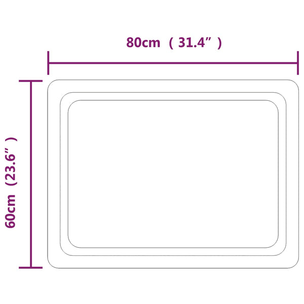 vidaXL Miroir de salle de bain LED 60x80 cm