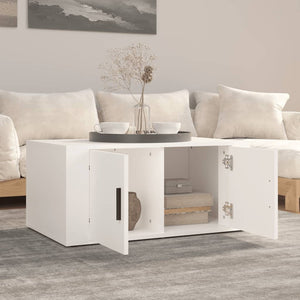 Weißer Couchtisch 80x50 cm Holzwerkstoff