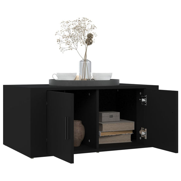 Schwarzer Couchtisch 80x50 cm
