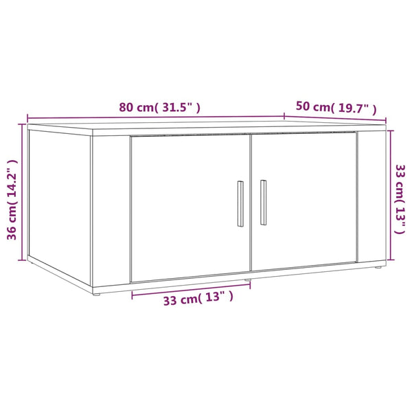 Schwarzer Couchtisch 80x50 cm
