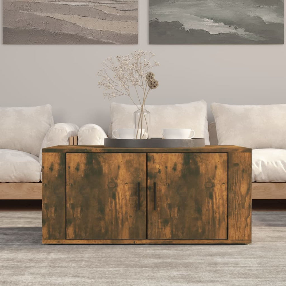vidaXL Coffee Table Smoked Oak 80x50x36 cm Engineered Wood