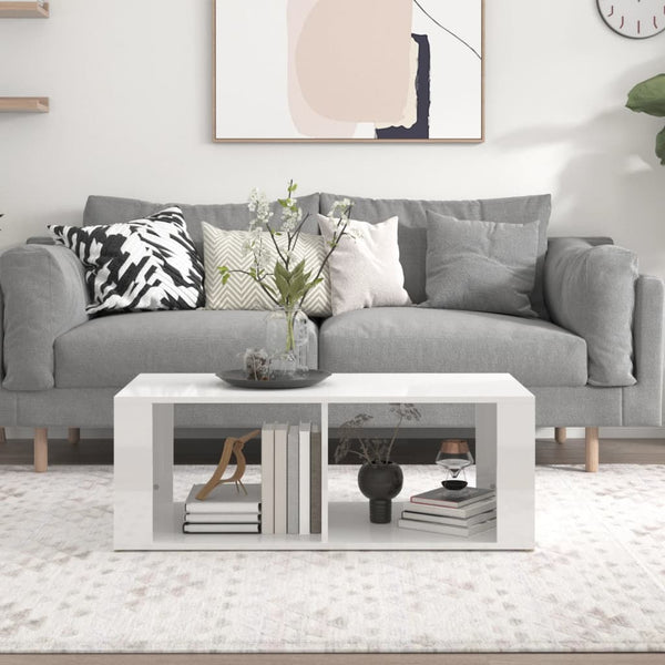Couchtisch Hochglanz Weiß 100x50 cm