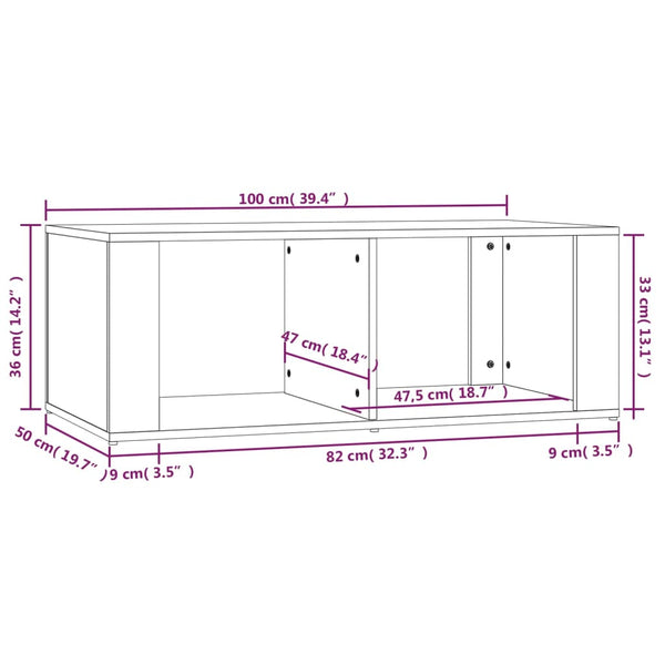 Couchtisch Grau Sonoma 100x50 cm