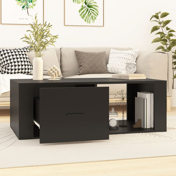 Schwarzer Couchtisch 100x50,5 cm