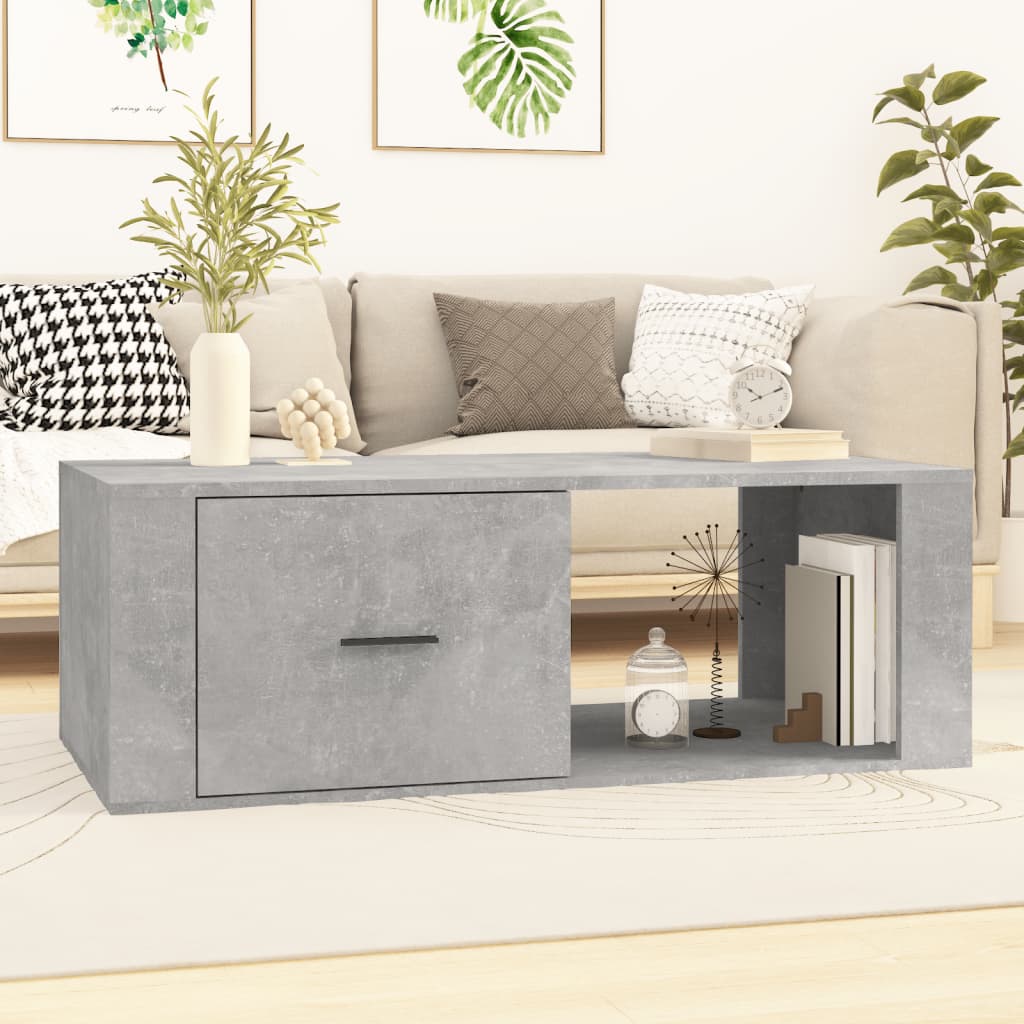 Betongrauer Couchtisch 100x50,5 cm