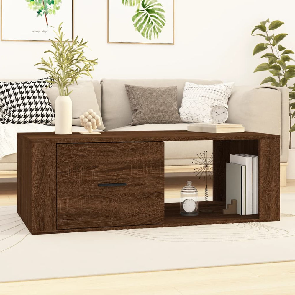 vidaXL Coffee Table Brown Oak-look 100x50.5x35 cm Engineered Wood