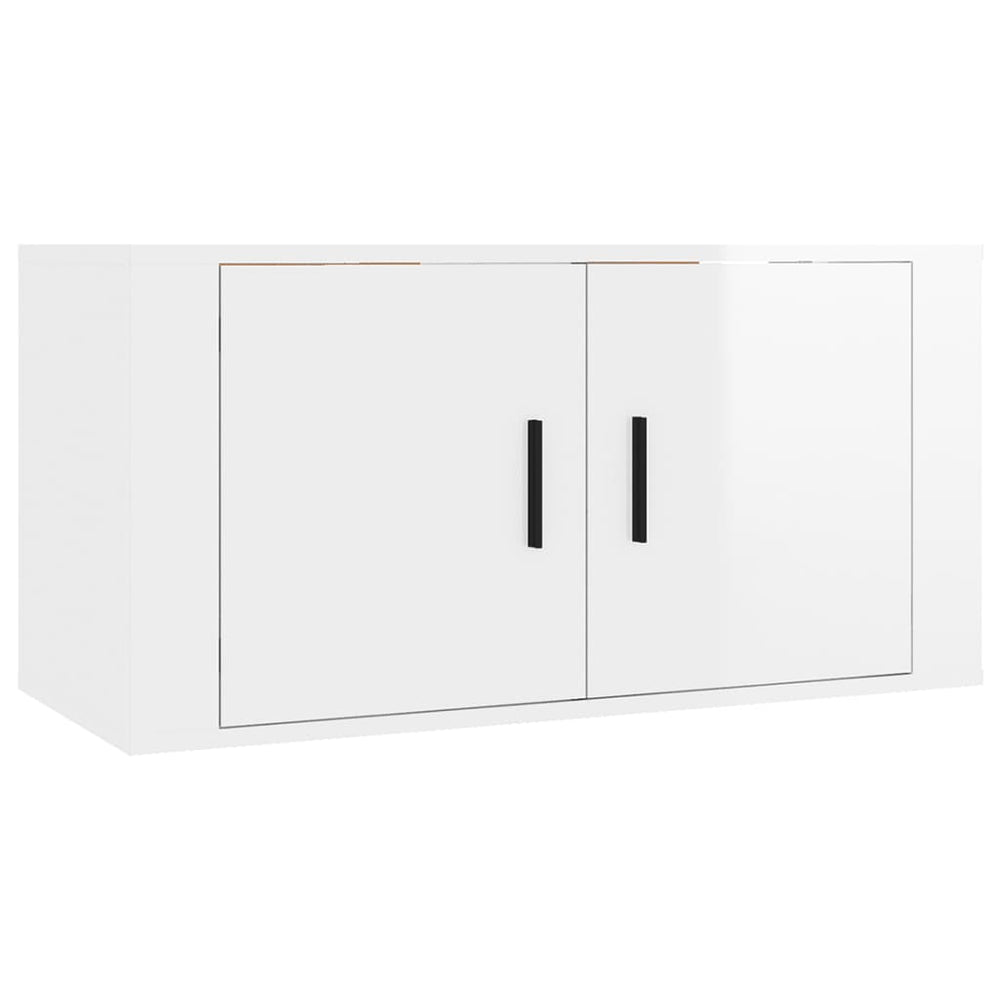 TV-Wandschrank, Hochglanz Weiß, 80 cm