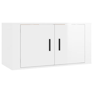 TV-Wandschrank, Hochglanz Weiß, 80 cm