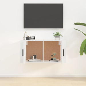 TV-Wandschrank, Hochglanz Weiß, 80 cm