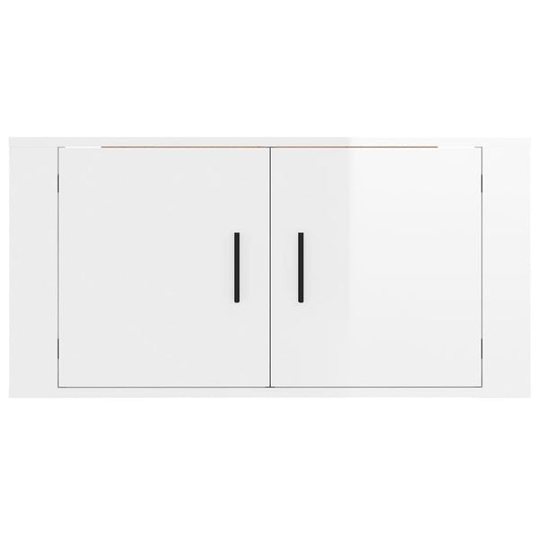 TV-Wandschrank, Hochglanz Weiß, 80 cm