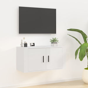 TV-Wandschrank, Hochglanz Weiß, 80 cm