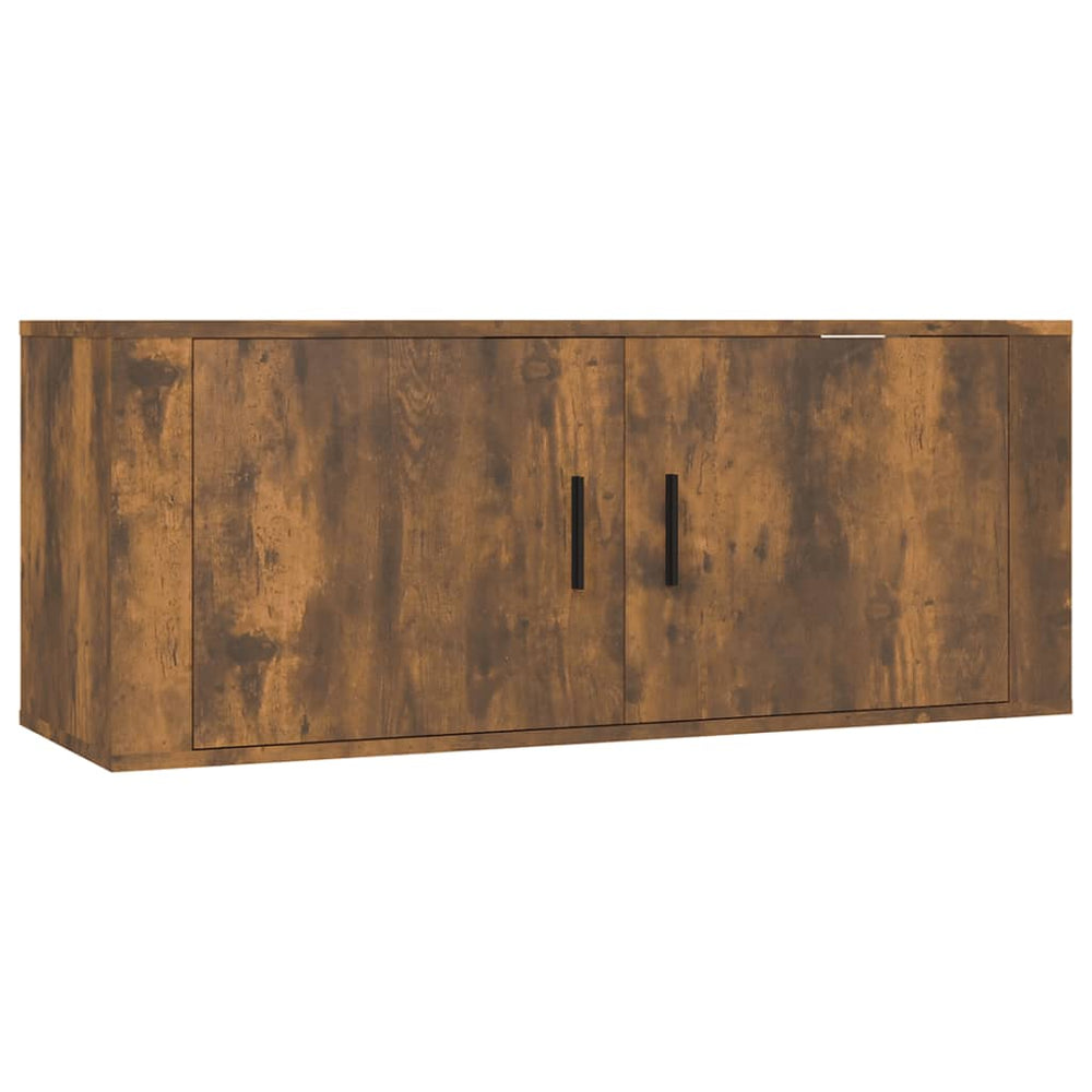Meuble TV mural vidaXL chêne fumé 100x34,5x40 cm