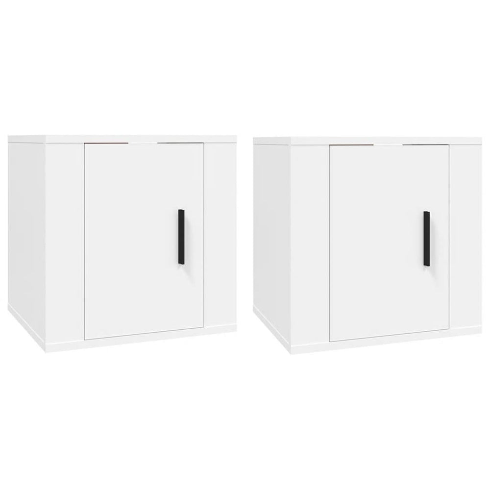 Weiße TV-Wandschränke, 2er-Set, 40 cm