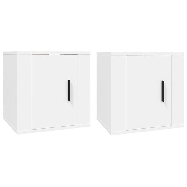 Weiße TV-Wandschränke, 2er-Set, 40 cm